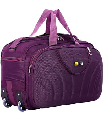 AXEN BAGS 60 Ltrs PURPLE Polyester Duffle Trolley
