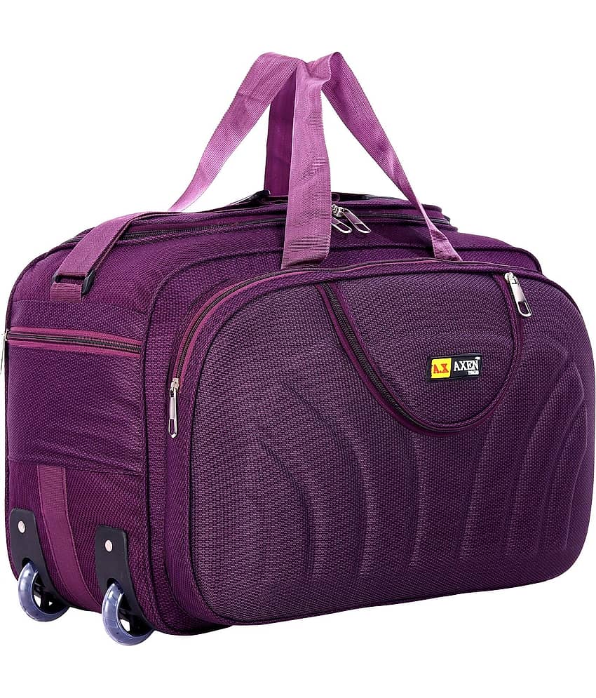 AXEN BAGS 60 Ltrs PURPLE Polyester Duffle Trolley