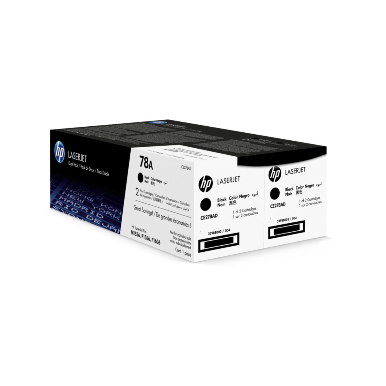 HP 78A 2-pack Black Original LaserJet Toner Cartridges (CE278AD)