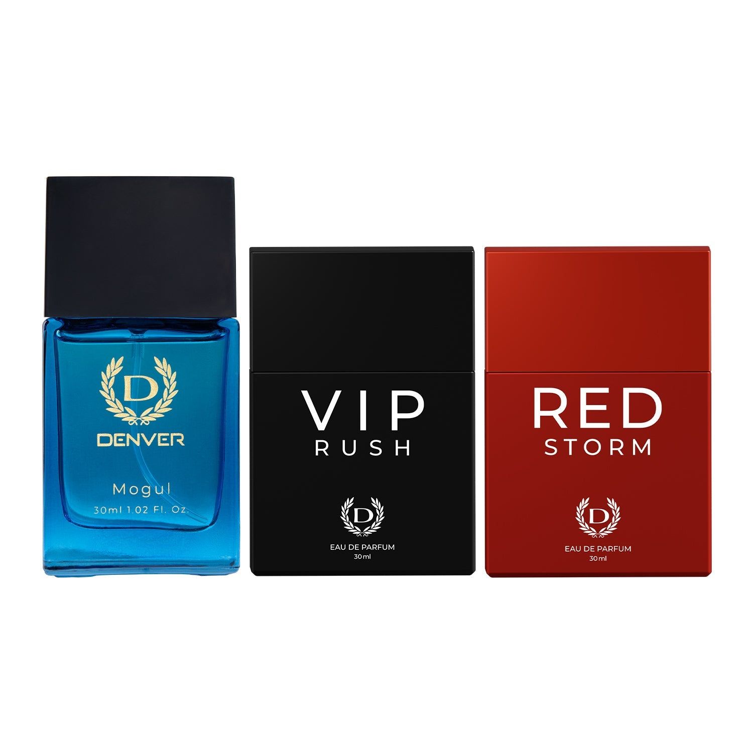 Denver Pack of 3 Perfumes (Mogul + VIP Rush + Red Storm) - 30ml Each