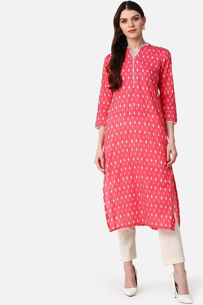 Women Casual Wear Pink Printed Kurti VCK1560