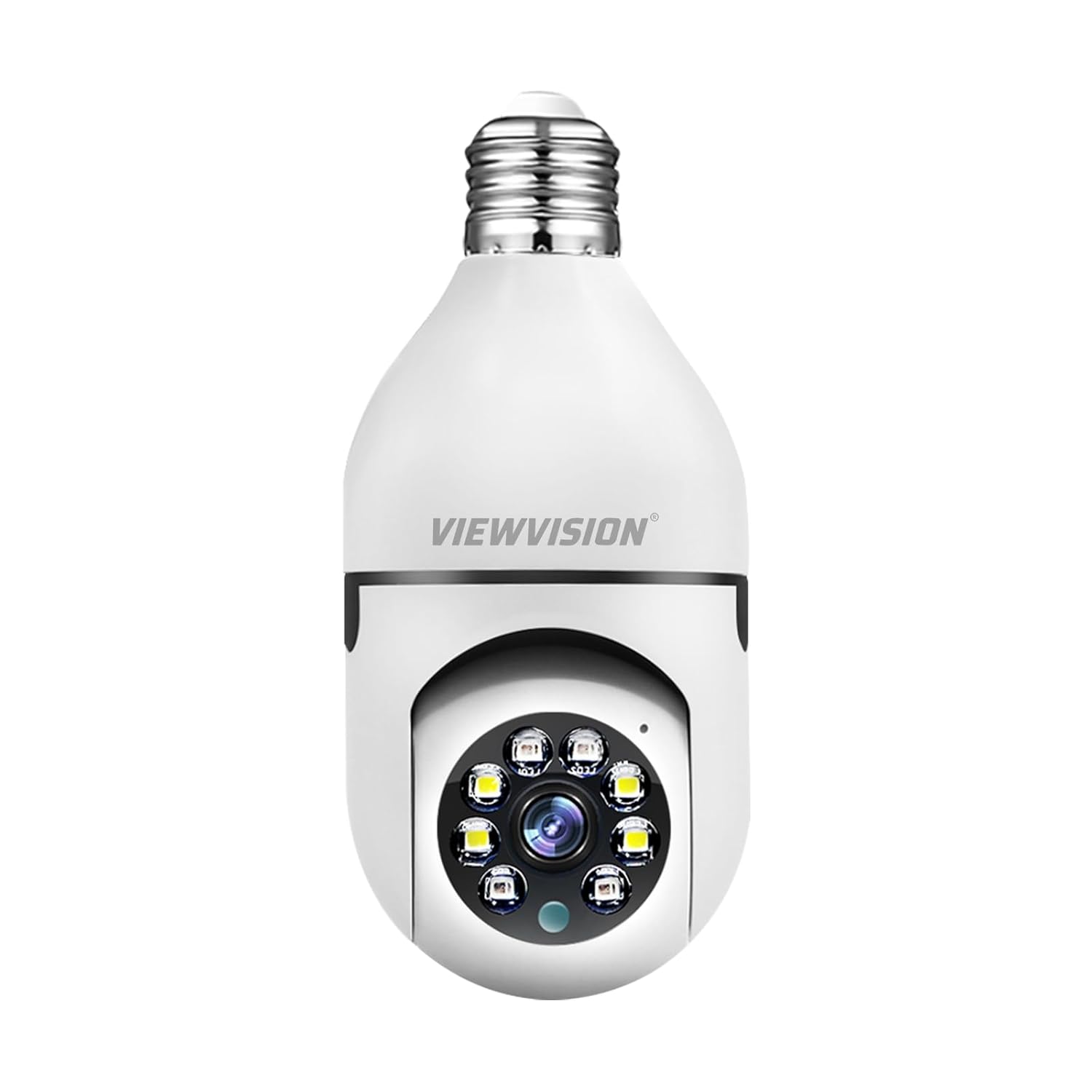 VIEWVISION 3MP Smart Bulb Camera Full HD (1296p) Pan-Tilt (360) Coloured Day/Night Light Vision Real Time 2-Way-Talk Wi-Fi Home Security Camera