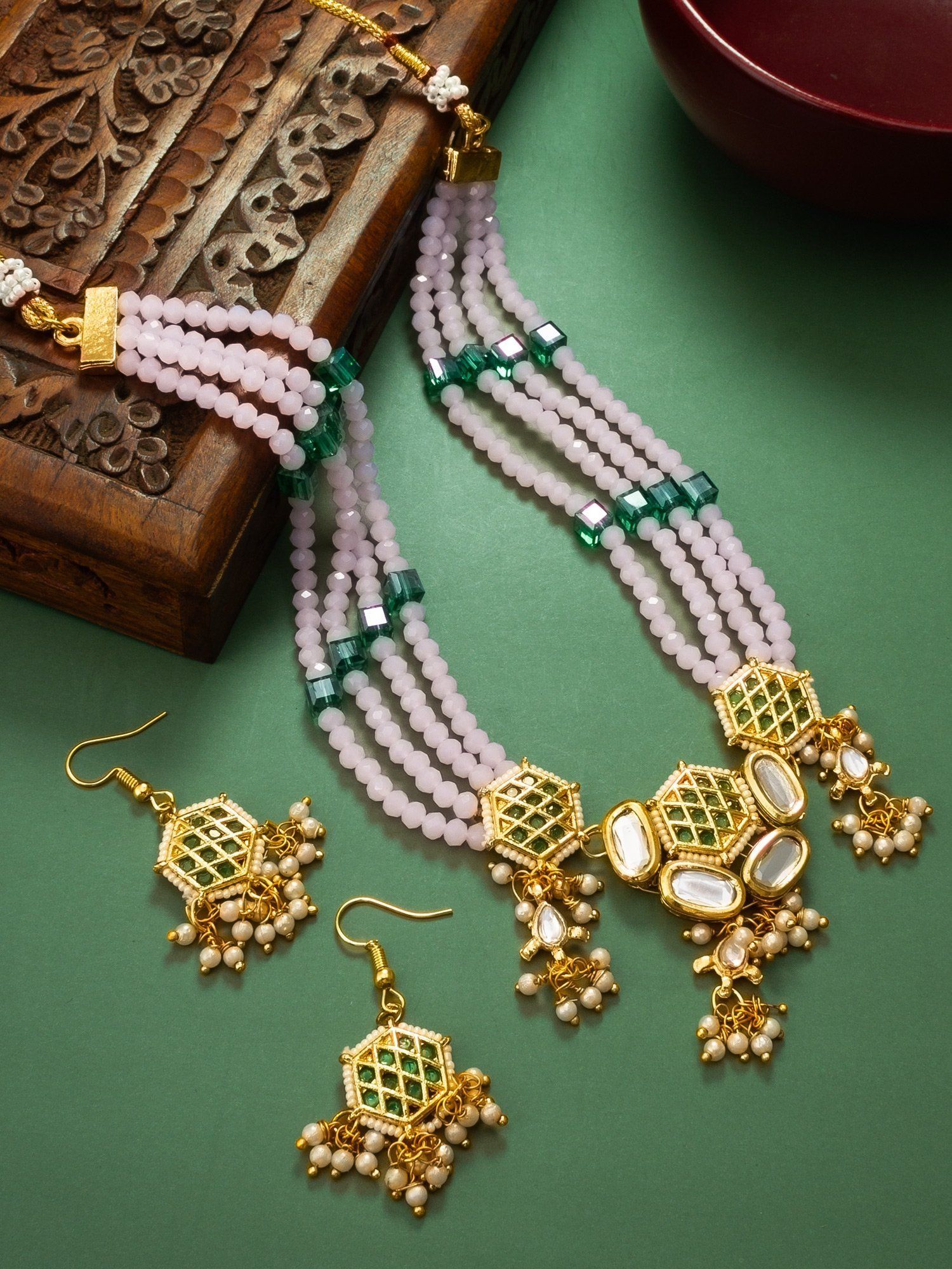 Morison Golden Aura Necklace Set Embrace the Light