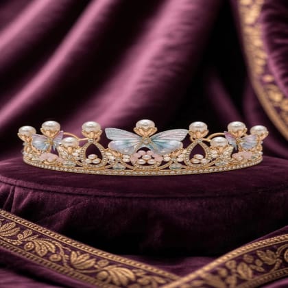 Elayne Butterfly Pearl Crown Tiara Elayne Butterfly Pearl Crown Tiara