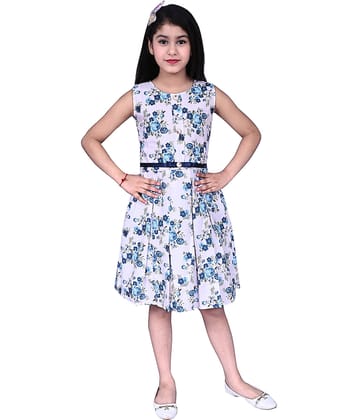 Arshia Fashions Satin A-line Dress For Girls ( Pack of 1 , Blue )