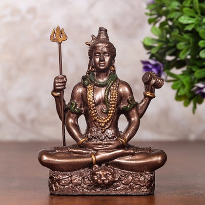 Craftlayout Resin Shiva Idol with Bronze Finish 3 Inch