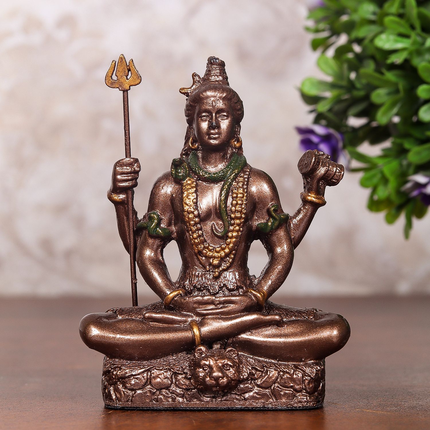 Craftlayout Resin Shiva Idol with Bronze Finish 3 Inch