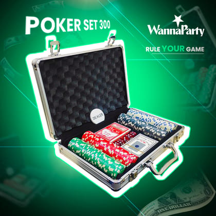 Poker Set w/ Chips for Card Night / Poker Theme Party - 300 Chips