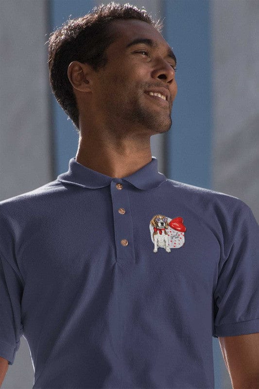Polo Neck T-Shirt (Men) - Beagle Furever Love (11 Colours)