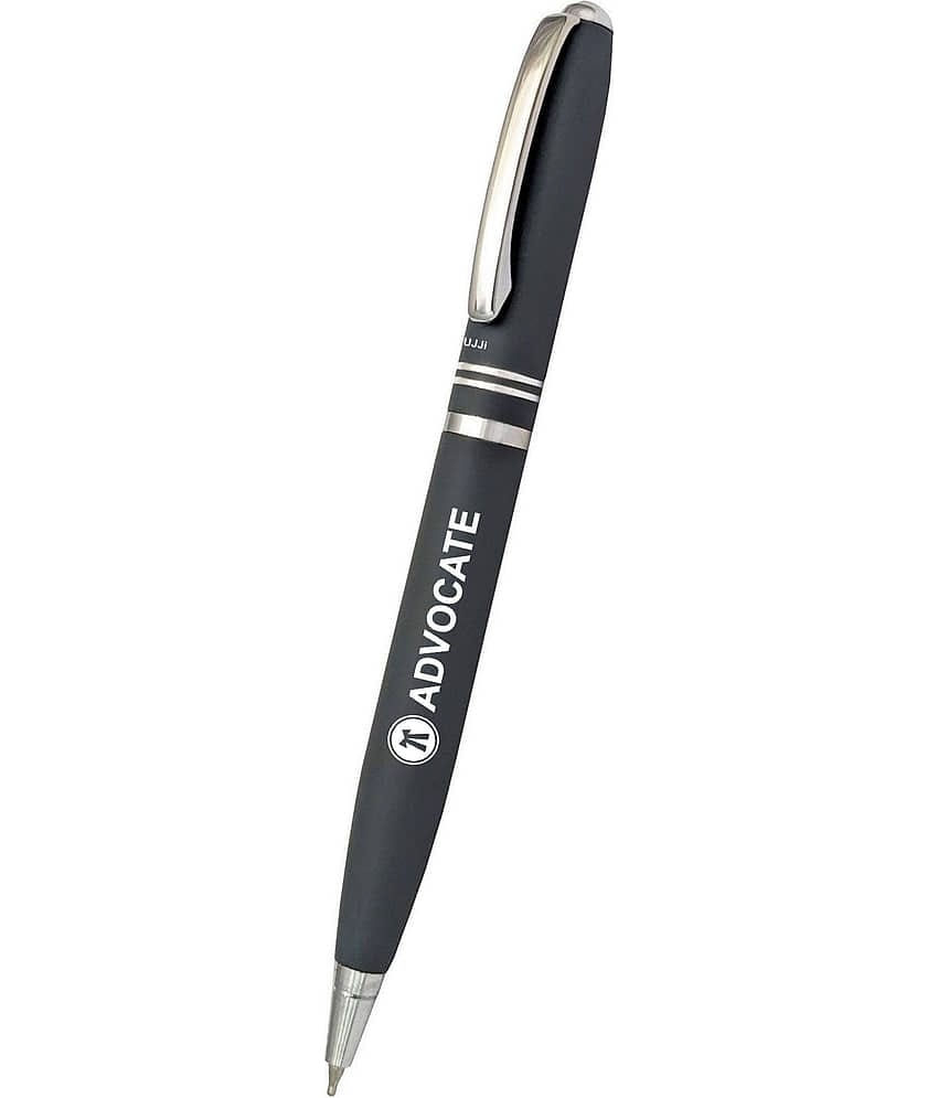UJJi Advocate Logo Two Ring Grey Color Twist On & Off (Blue Ink) Ball Pen