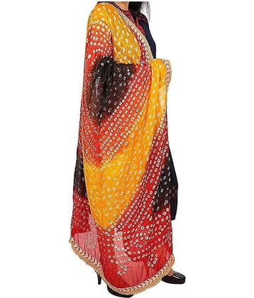 Raj Multicoloured Art Silk Bandhej Dupatta