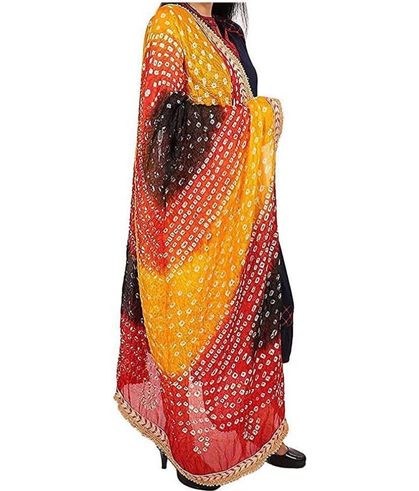 Raj Multicoloured Art Silk Bandhej Dupatta