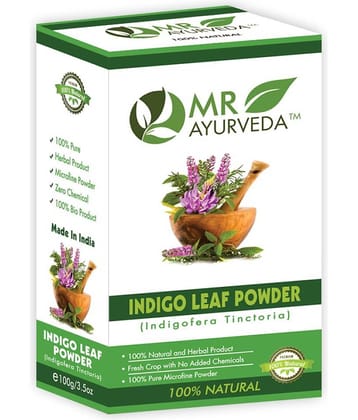 MR Ayurveda 100% Organic Indigo Leaves Powder Herbal Henna 100 g