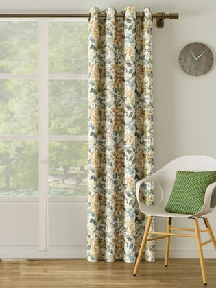 DDECOR - 100% PolyesterLeaves PatternDoor 7 Ft|135 CM X 225 CM| - Blue