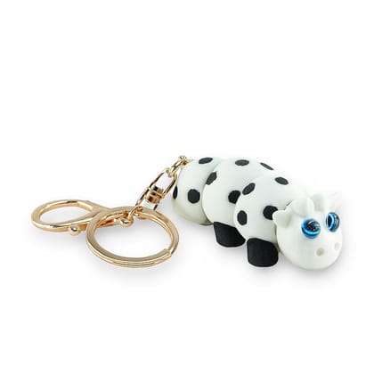 Vinglits Farm Buddies 3D Printed Keychains – Articulated Animal Toys, Pocket-Friendly Keyrings, Stress Relief Desk Toy for Kids & Adult (Nandu – The Cow, Medium)