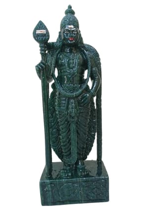 Hand-Carved Kartikeya Idol in Green Aventurine  Divine Artisan Creation