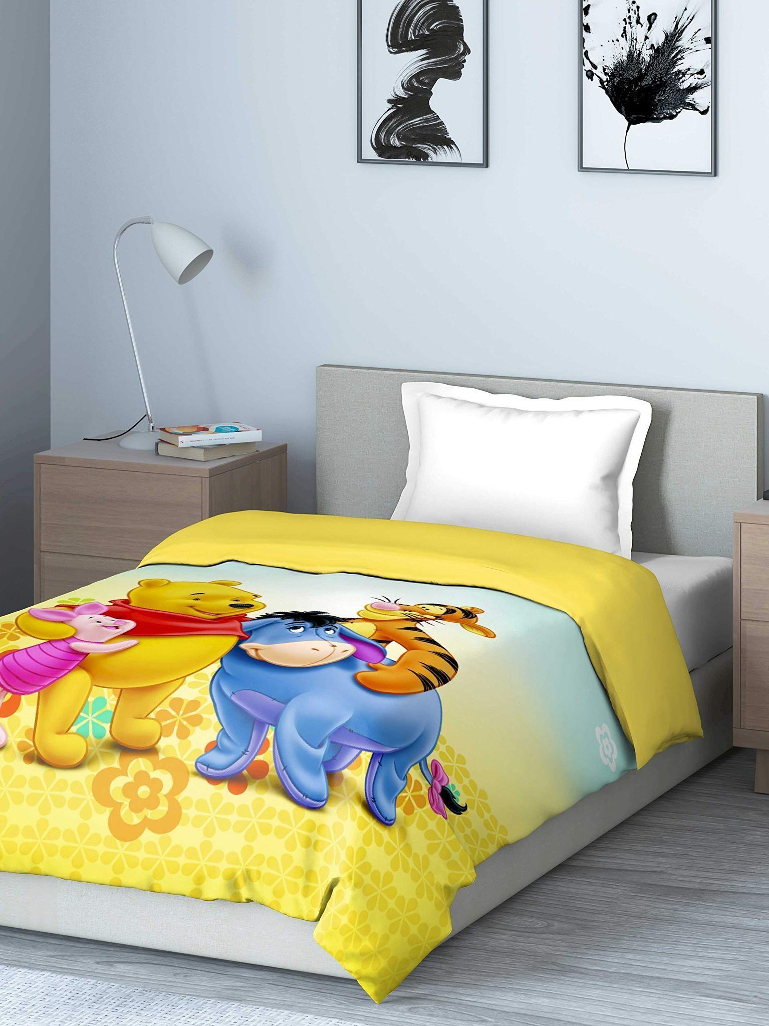 DDECOR - Disney Collection 100% Cotton Kids & Teens Pattern 150TC Single Quilt|152 CM X 229 CM| - Blue
