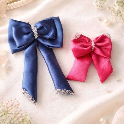 hair Clip    blue and  maroon