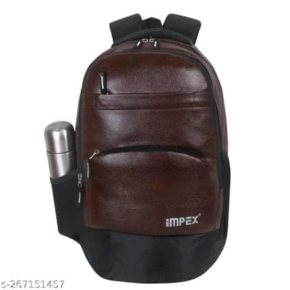 IMpex Brown Leatherette 15.6 Inch Laptop Backpack