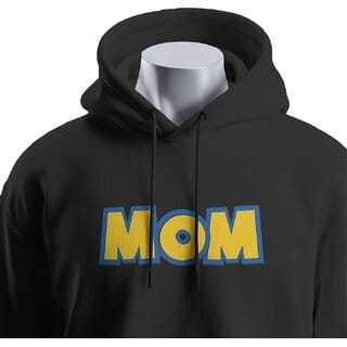 BULL CLOTHING MOM Black Design with 60 Cotton / 40 Polyester / 280 GSM Fleece for Ultimate Softness and Comfort (M)