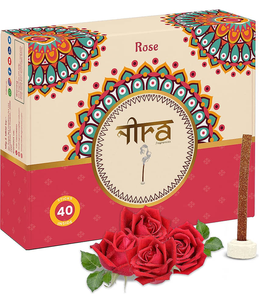 Nira Fragrances Incense Dhoop Sticks Rose 40 Pieces ( Pack of 1 )
