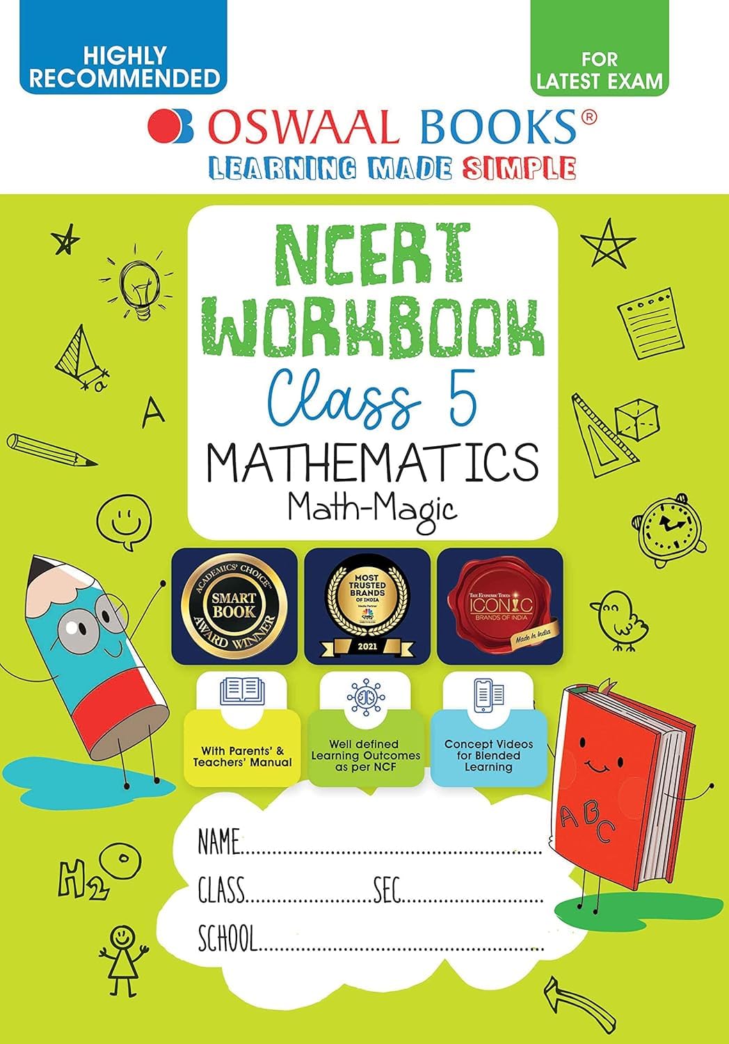 Oswaal Ncert WorkBook Mathematics Math Magic Class 5 with latest chapterwise -2025 [Paperback] oswaal