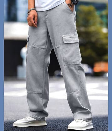Eyebogler Regular Flat Men's Cargos - Grey ( Pack of 1 )