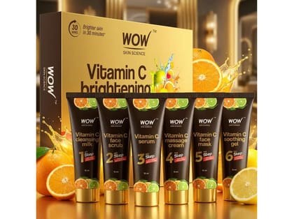 WOW Skin Science Vitamin C Brightening Facial Kit For Brighter And Even Toned Skin WOW Skin Science Vitamin C Brightening Facial Kit For Brighter And Even Toned Skin