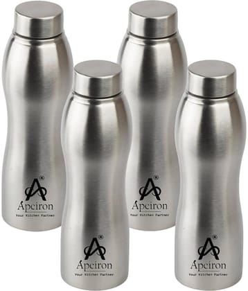 APEIRON Vactra pack of 4 Silver Stainless Steel Fridge Water Bottle 1000 mL ( Set of 4 )