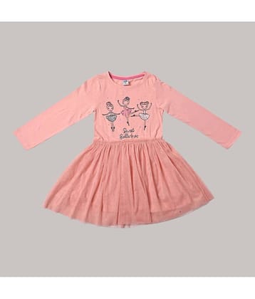 Cherry Tree Cotton Blend Frock For Girls ( Pack of 1 , PeachPuff )