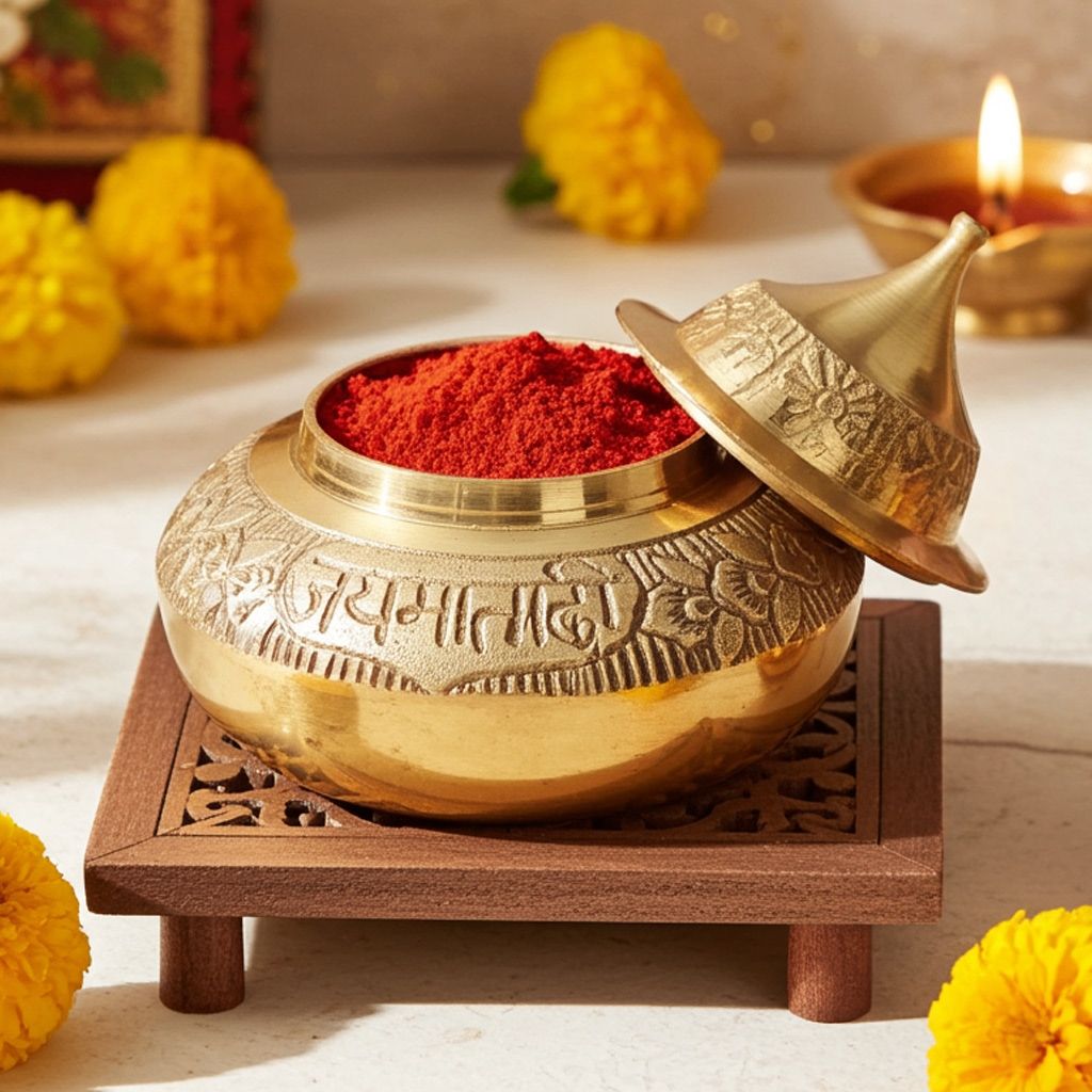 Brass Handicraft Sindoor Dani, Dabbi (FMAS416 D)