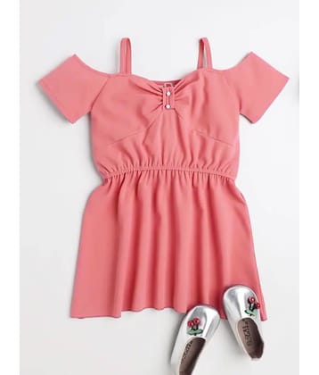 Addyvero Lycra Fit And Flare Dress For Girls ( Pack of 1 , Coral )