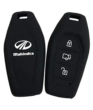 Silicone Black Color Car Key Cover for Mahinndra XUV (Push Button Start) - Premium Protection for Your Key Fob - Stylish and Durable Case for Ultimate Security.