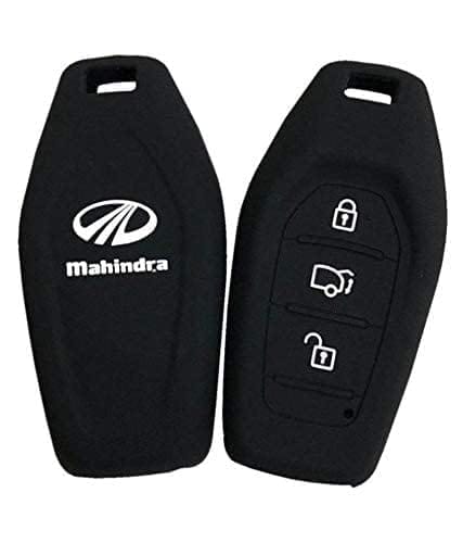 Silicone Black Color Car Key Cover for Mahinndra XUV (Push Button Start) - Premium Protection for Your Key Fob - Stylish and Durable Case for Ultimate Security.