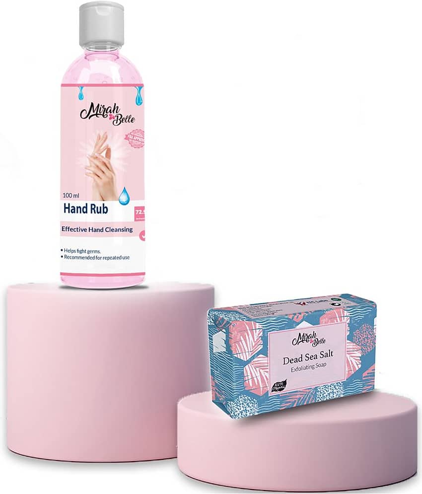 Mirah Belle Hand Rub Sanitizer 100ml & Dead Sea Salt Soap 125gm Hand Sanitizer 225 mL Pack of 1