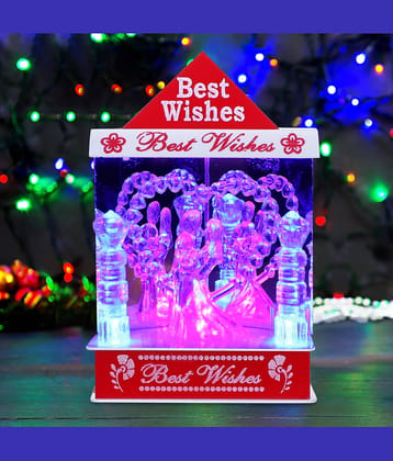 AWESOME CRAFT Best Wishes Romantic Couple LED Crystal Showpiece | Color-Changing Light Gift for Anniversary, Birthday, Valentine, Home Decor