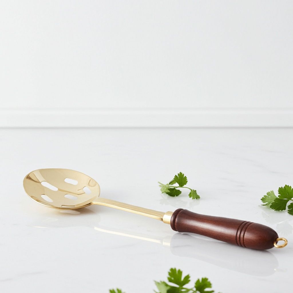 Brass Ramcha Hole With Wooden Handle (BCMAS178 C)