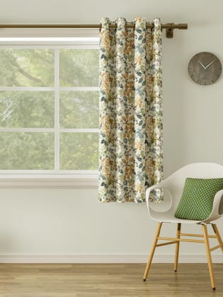 DDECOR - 100% PolyesterLeaves PatternWindow 5 Ft|135 CM X 160 CM| - Beige
