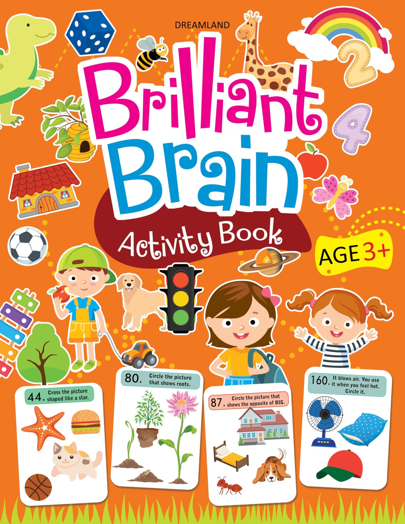 Brilliant Brain Activity Book for Kids Age 3- 4 years with Fun Activities, Puzzles, and Educational Lessons [Paperback] Dreamland Publications
