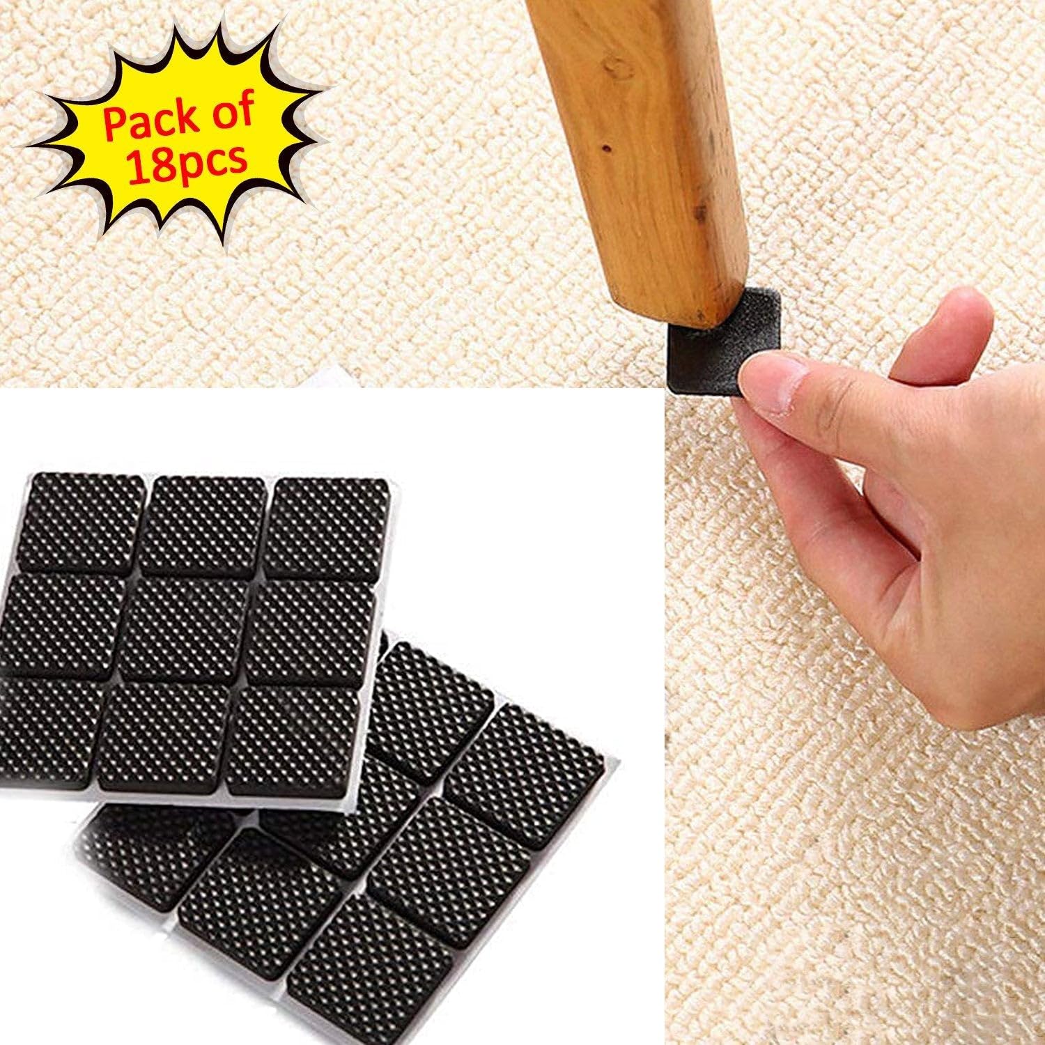DHRUVINSRI Furniture Pads (18 Pcs Set): Floor Protectors for Chairs, Tables, and More