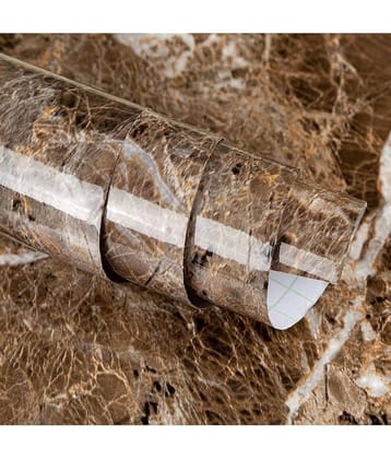 Geeo Premium Dark Brown Marble Design Wallpaper 60cm x 2m (Pack of 1)