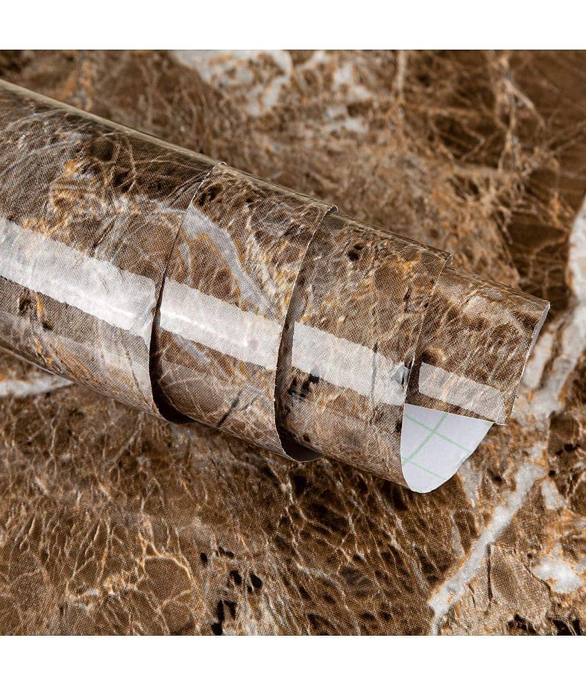 Geeo Premium Dark Brown Marble Design Wallpaper 60cm x 2m (Pack of 1)