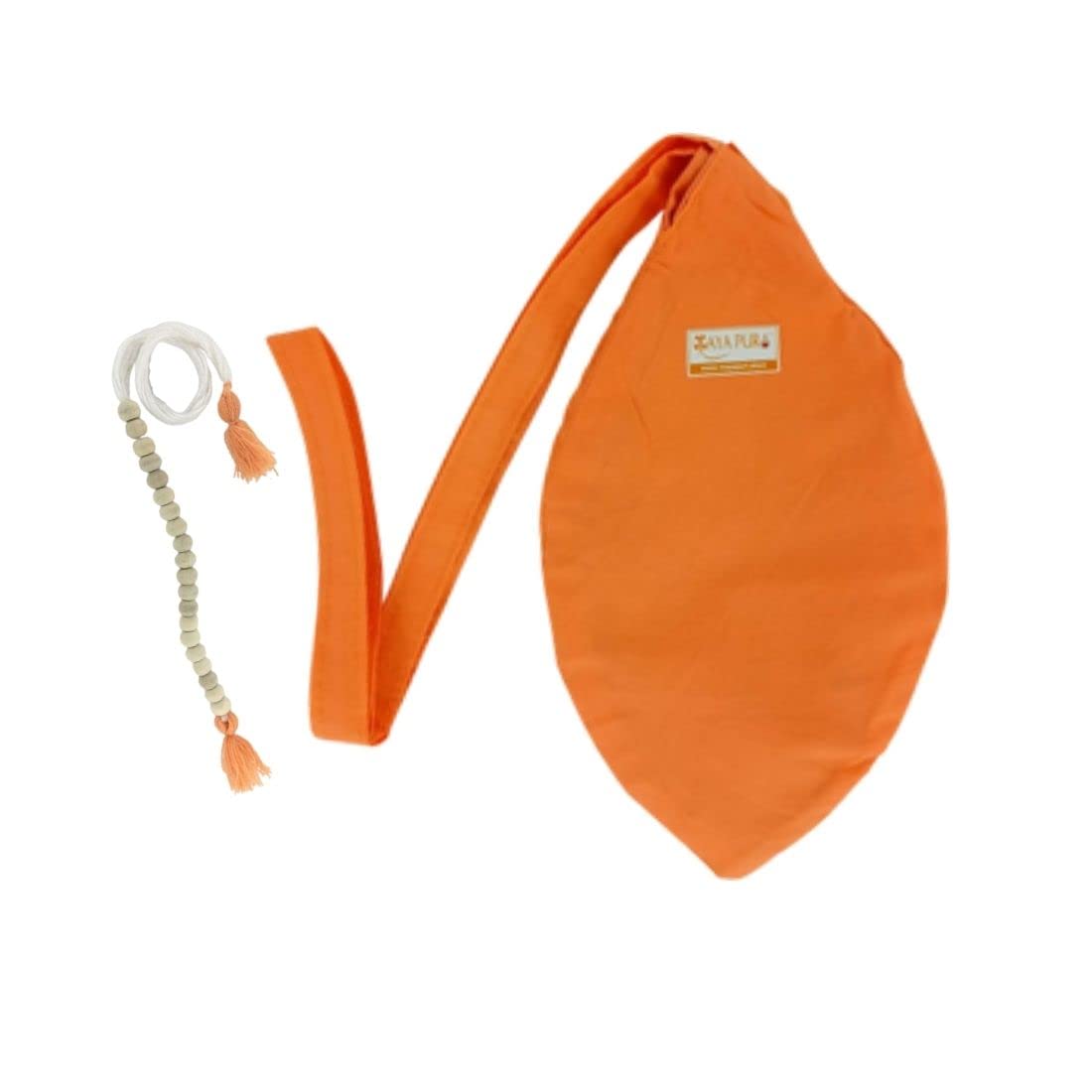 MAYAPURI Bhagwa Gomaukh Japa Bag or Chanting Bag with Sakshi Mala Counter (Saffron)