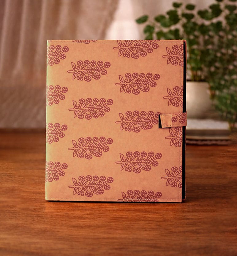 Handcrafted fabric file folder - Hand Block printed