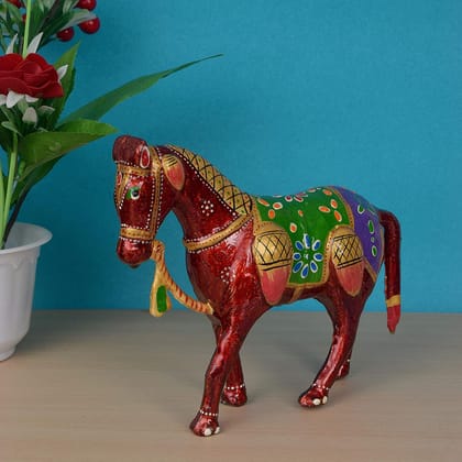 DreamKraft 6 Inch Paper Mache Horse Showpiece Idol for Home Decor and Gift Purpose