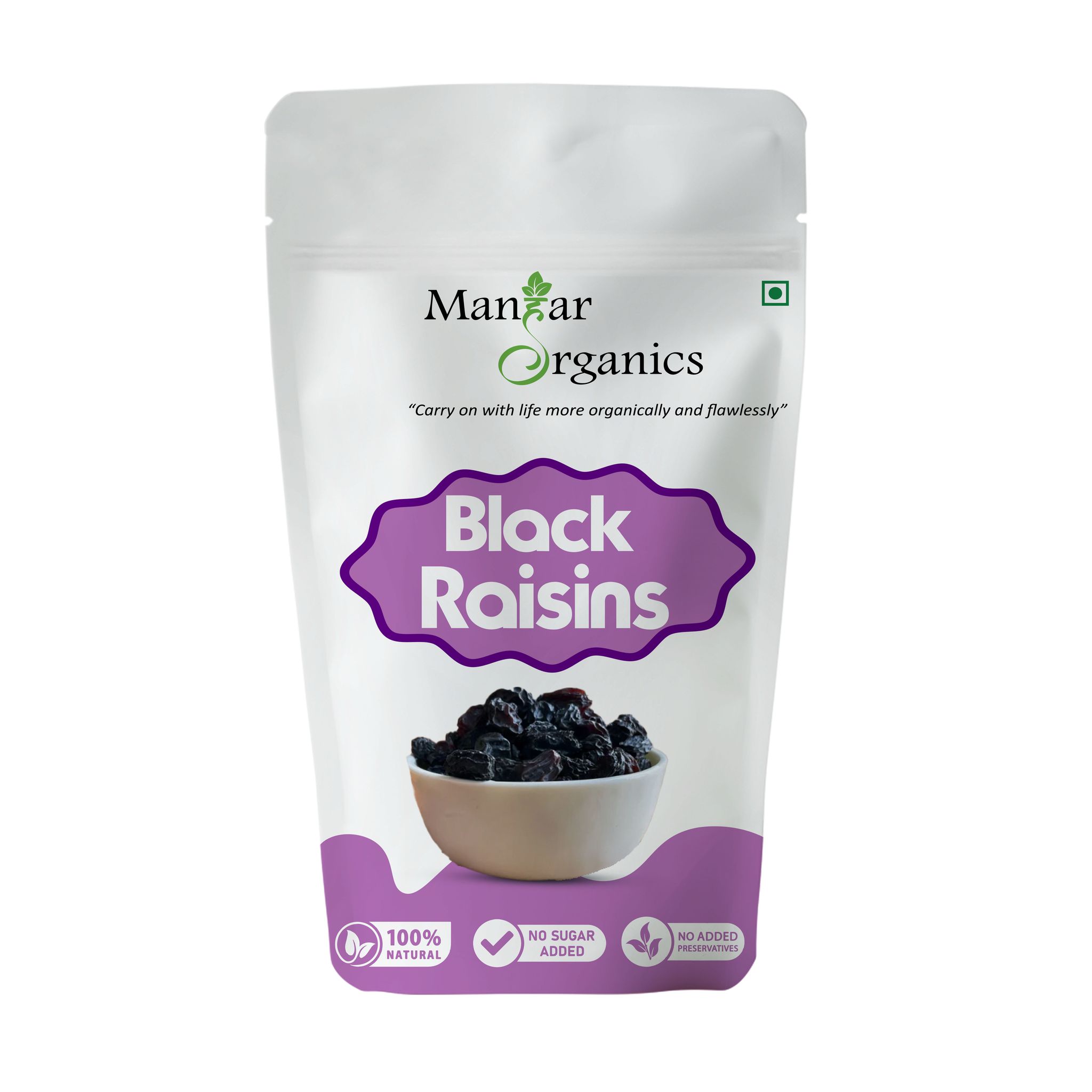 ManHar Organics Black Raisins 200gm | Kali Kishmish | Kala Draksh | Sulphate-Free | Rich in Iron, Antioxidants & Natural Sweetness | Healthy Snacking & Cooking Dry Fruit