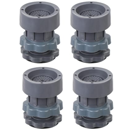 DC Adjustable Furniture Risers, Non-Slip Furniture Lifts with Threaded Bolt, Heighten Furniture to Prevent Moisture and Mildew for Tables, Chairs, Desks, Sofas, Beds - Pack of 4 - Black