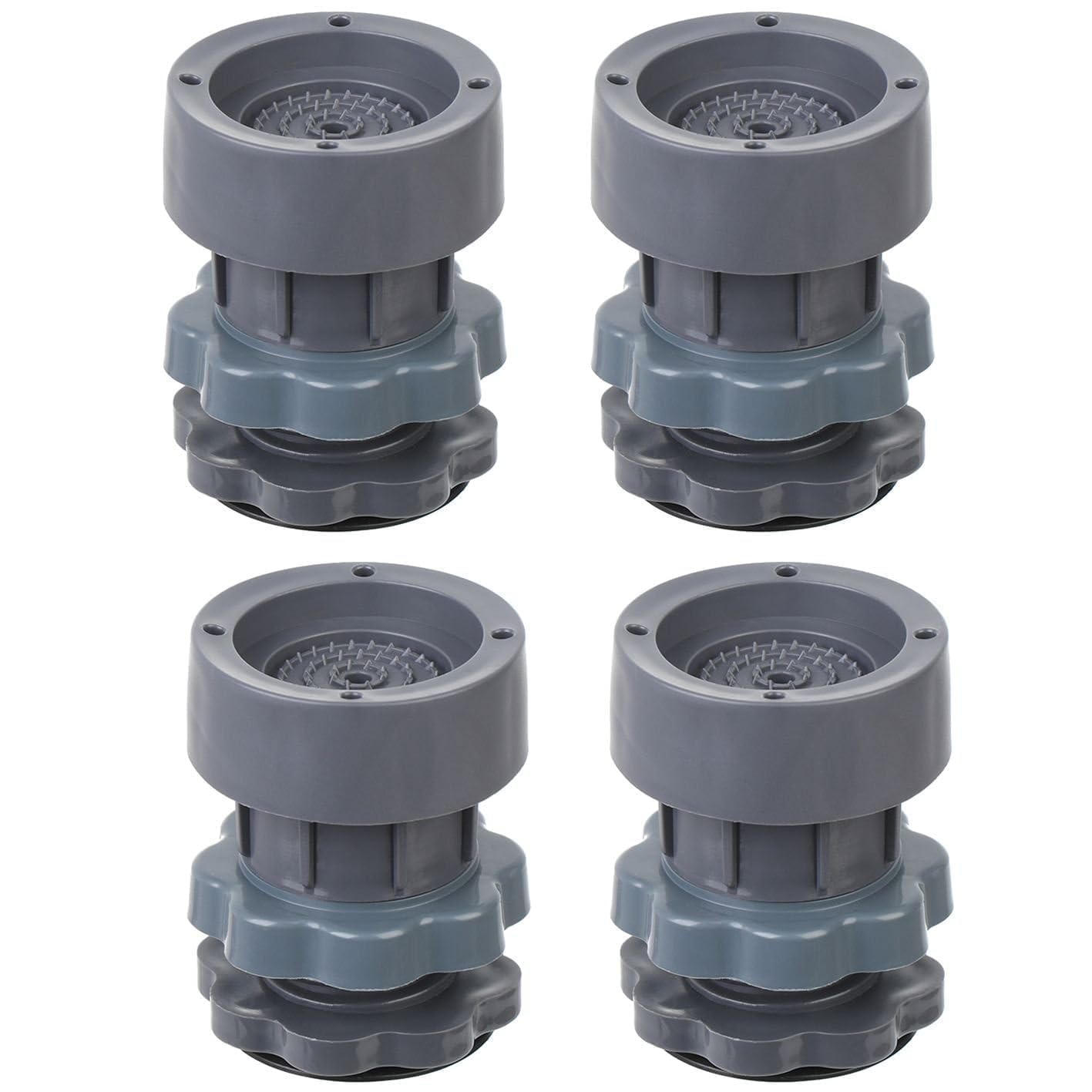 DC Adjustable Furniture Risers, Non-Slip Furniture Lifts with Threaded Bolt, Heighten Furniture to Prevent Moisture and Mildew for Tables, Chairs, Desks, Sofas, Beds - Pack of 4 - Black