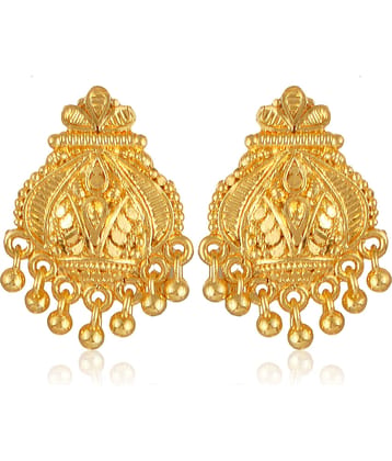 Vighnaharta Golden Stud Earrings ( Pack of 1 )