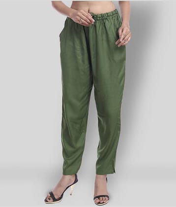 Lee Moda - Green Rayon Flared Fit Women's Casual Pants  ( Pack of 1 )